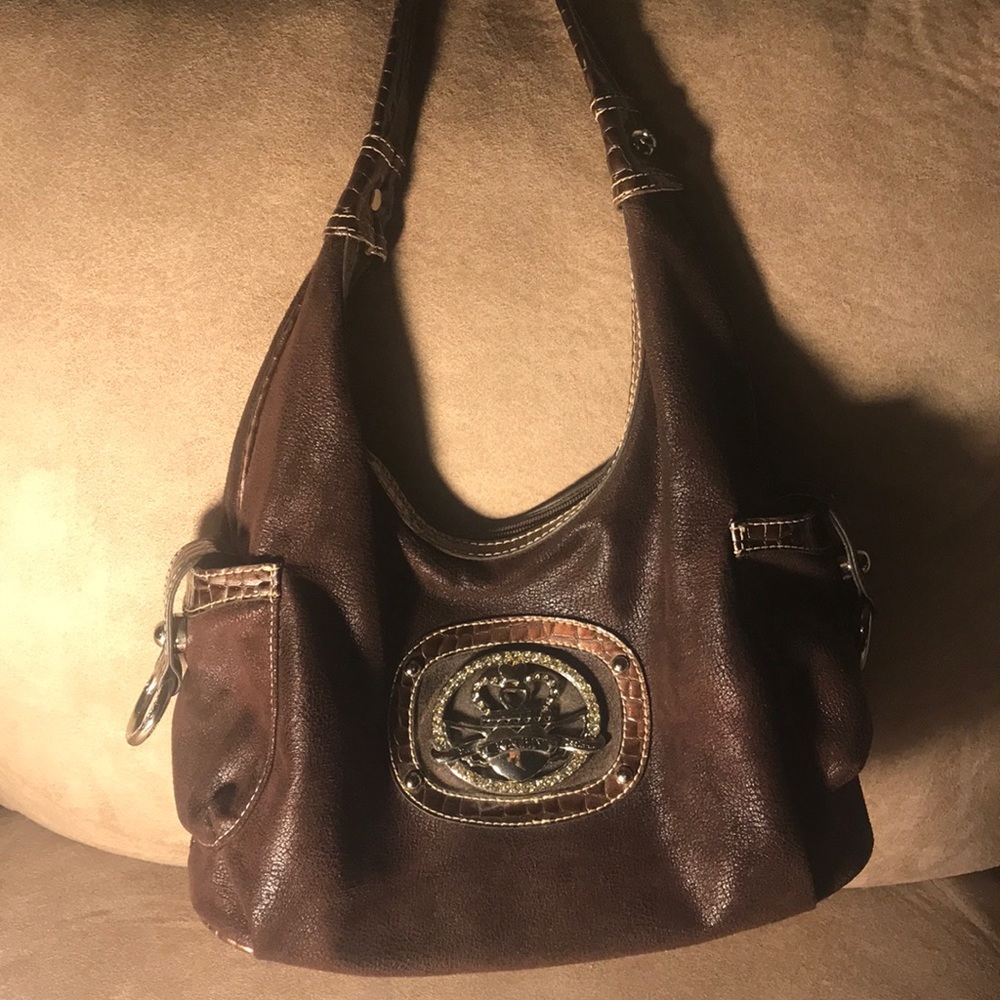 Kathy van zeeland brown shoulder bag